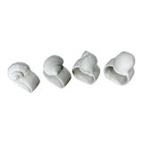 Vintage Coastal Bone China Shell Motif Napkin Holder - Set of 4 For Sale