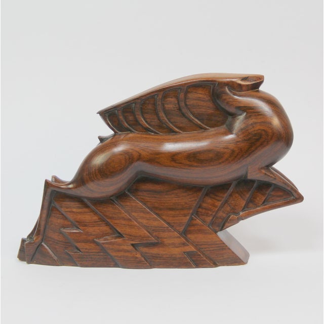 Jacques Adnet, Sculpture of a Gazelle, 1920s, Wood For Sale - Image 6 of 9