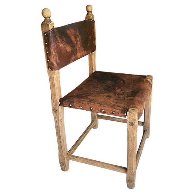 Hungarian Artisanal Oak and Leather Chair For Sale - Image 15 of 15