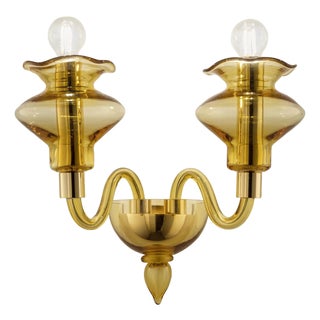 Amber Murano Glass Sconce with Linear Design by Simoeng for Simoeng For Sale