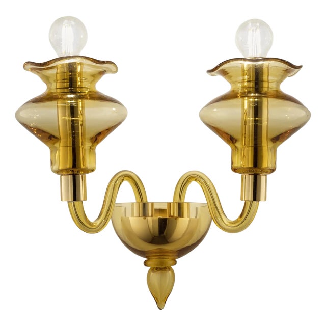 Amber Murano Glass Sconce with Linear Design by Simoeng for Simoeng For Sale