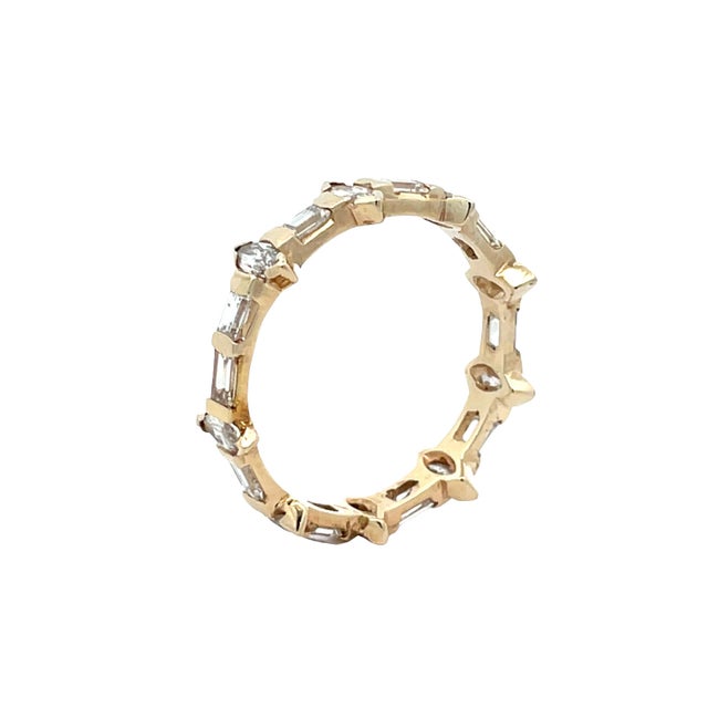 Early 21st Century 14k Yellow Gold Diamond Eternity Wedding Band, Size 10.25 For Sale - Image 5 of 7