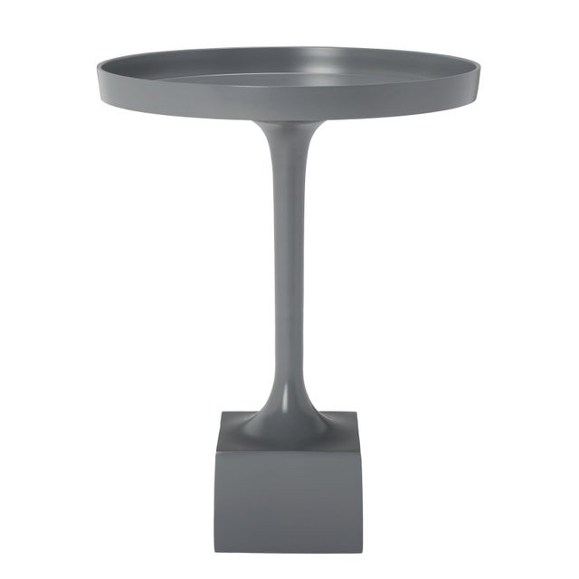 Metal Corvus Round Side Table in Dark Grey For Sale - Image 7 of 7