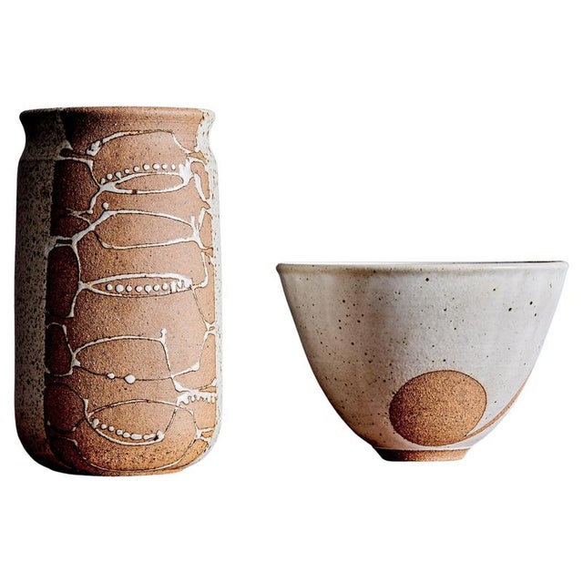 Stoneware Bowl and Vase by Victor Vic Bracke, 1960s, Set of 2 For Sale - Image 18 of 18