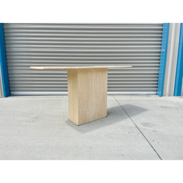 White 1970s Vintage Italian Marble Console Table For Sale - Image 8 of 13