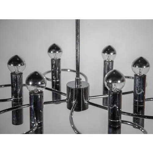 Spider Chrome Chandelier attributed to Gaetano Sciolari, 1969 For Sale - Image 11 of 13