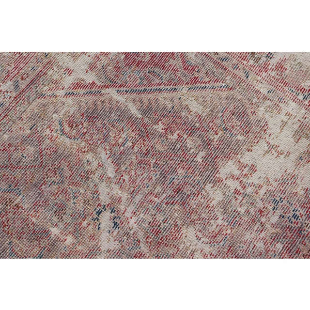 Distressed and Rustic Looking Antique Persian Mahal Rug With Red 5'2 X 6'5 For Sale - Image 14 of 14