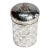 Exceptional Antique French 950 Sterling Silver Crystal Hobnail Tobacco Humidor Canister Tobacciana For Sale