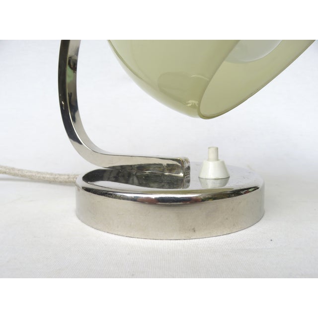 Bauhaus Nickel-Plated Bedside Lamp with Beige Cased Glass, 1930s For Sale - Image 13 of 18