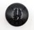 Antique dummy door knob set with a black porcelain ceramic knob paired with a brass rosette. The original mounting screws...
