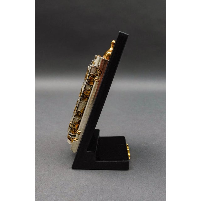 Mid-Century Modern Mid 20th Century Frank Meisler Judiaca 12 Tribes Rotating Mezuzah Case Sculpture on Marble Stand For Sale - Image 3 of 9