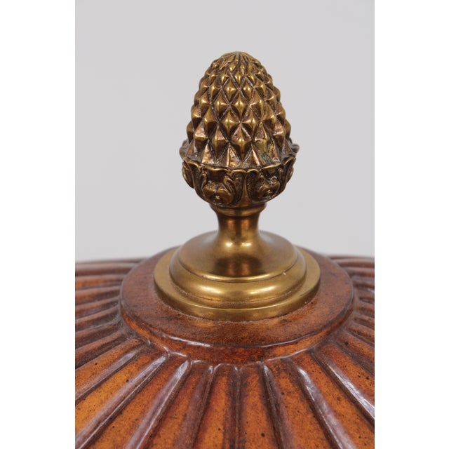 1990s Regency Maitland Smith Mahogany Lidded Wine Cooler For Sale - Image 14 of 16