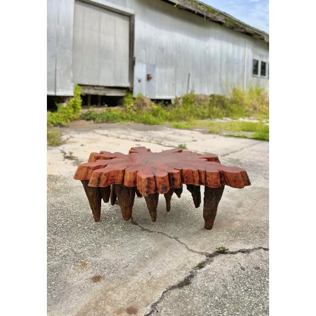 Cypress Wood Block and Stalactite Base Coffee Table For Sale - Image 10 of 13