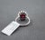 Natural Ruby & Diamond Halo Ring in 14k White Gold – 2.05 Ct Size 5 For Sale In Chicago - Image 6 of 9