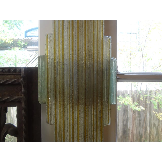 Poliarte Pair of Italian Chiseled Glass Sconces by Poliarte For Sale - Image 4 of 12