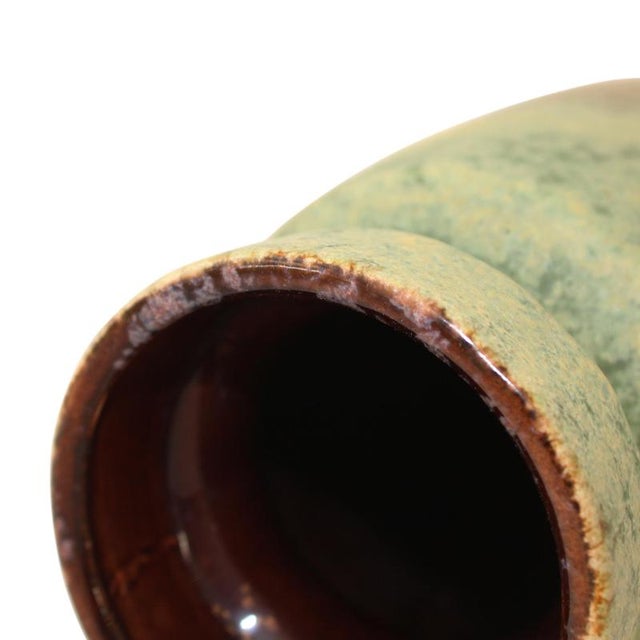 Brown Small West German Pottery Glazed Ceramic Vase, Germany, 1970s For Sale - Image 8 of 10