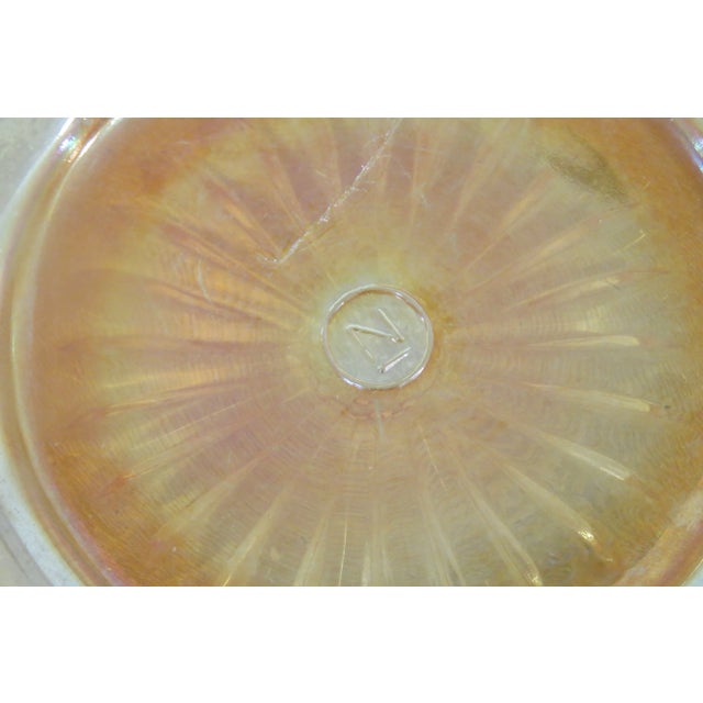 Northwood Marigold Carnival Glass Ruffled Candy Dish Bowl For Sale - Image 9 of 12