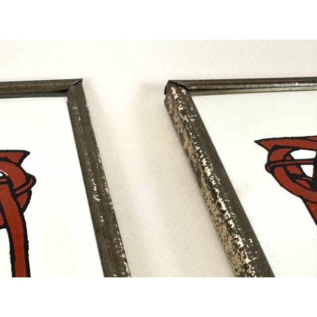 1970s Art Nouveau Style Alfons Mucha Advertising Mirrors, Japan, 1970s, Set of 2 For Sale - Image 5 of 7