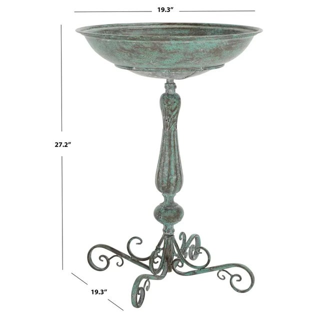 Orian Bird Bath - Antique Dark Green For Sale - Image 4 of 9