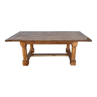 Rustic Oak Farmhouse Dining Table For Sale