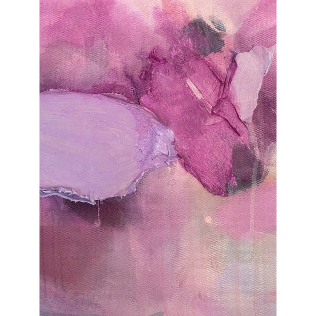 "Blame It on the Twilight" Dimensional Abstract in Plum and Orchid For Sale - Image 9 of 12
