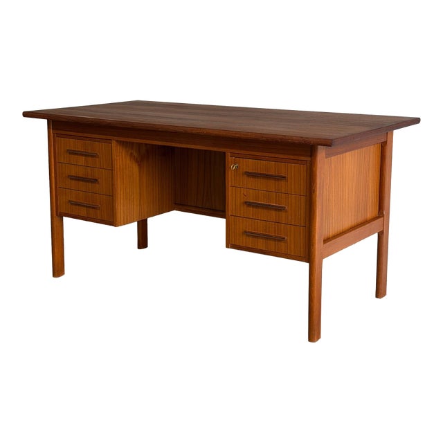 Teak Writing Table Home Office Storage Desk Denmark Mid-Century Modern 1960s For Sale