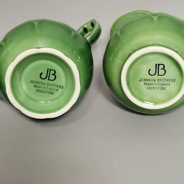 Vintage Johnson Brothers Jade Green Ironstone Coffee & Tea Service, 4-Piece Set, Mid-Century For Sale - Image 11 of 11