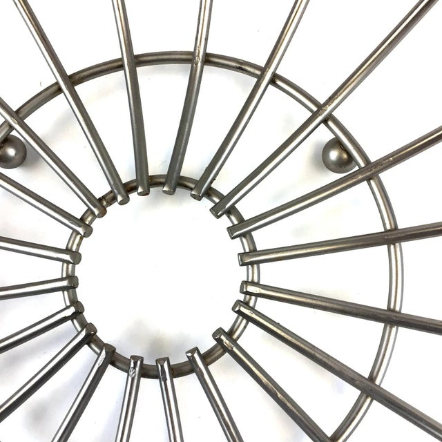 1960s 1960s Mid-Century Modern Brutalist Satin Finish Steel Bread or Fruit Basket For Sale - Image 5 of 8