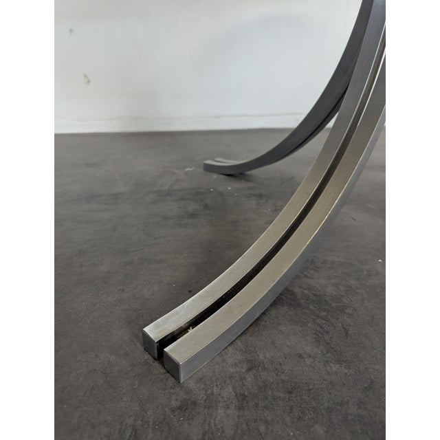 Space Age Table with Smoked Glass Top and Chrome Base, 1970s For Sale - Image 9 of 10