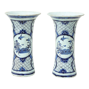 Pair of Delft Beaker Vases by the De Paauw Factory