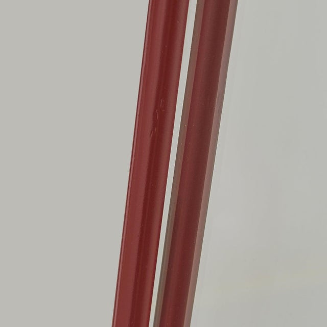 1970s Italian Red Lacquered Wall Mirror, 1970s For Sale - Image 5 of 9