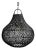 Organic Modern Black Wicker Bawang Pendant Light Small For Sale