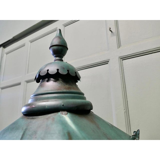 Large Copper Lantern Street Light, 1900 For Sale - Image 6 of 8