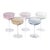 Contemporary Audrey 4-Piece Set Hand Etched Coupe Glasses, Blue Luster For Sale - Image 3 of 8