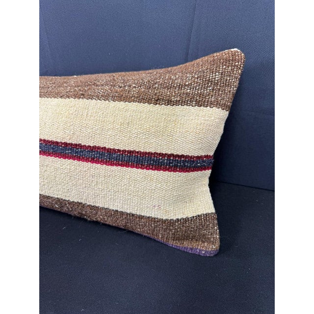 Turkish Hemp Pillow Cushion Natural Beige Brown Cushion Cover 12x46 For Sale - Image 4 of 4
