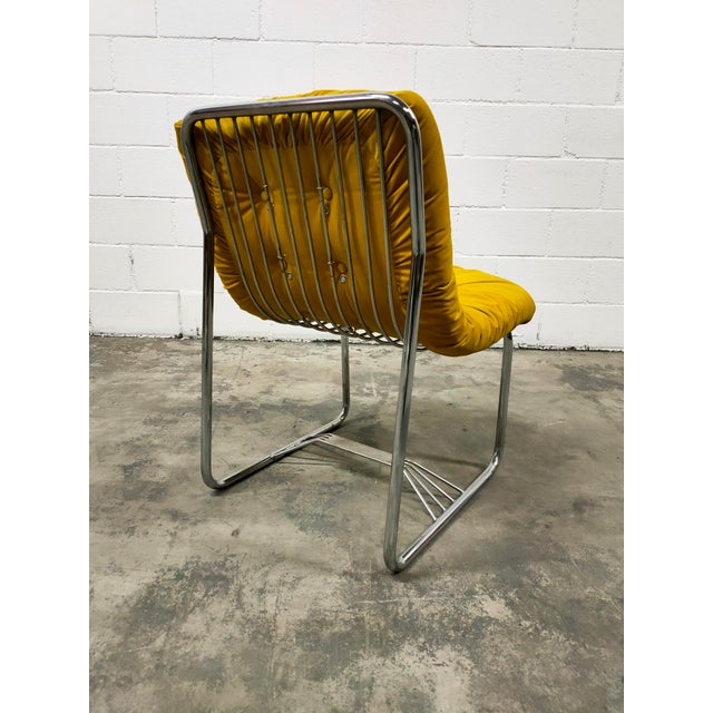 Goldenrod Vintage Table and Armchairs, 1970s, Set of 5 For Sale - Image 8 of 11