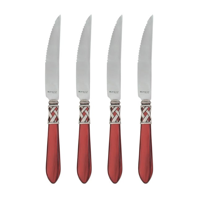 VIETRI Aladdin Antique Red Steak Knives - Set of 4 For Sale - Image 10 of 10