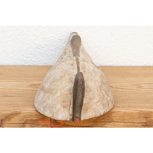 Antique White Slim & Tall Painted Fang Mask For Sale - Image 8 of 10