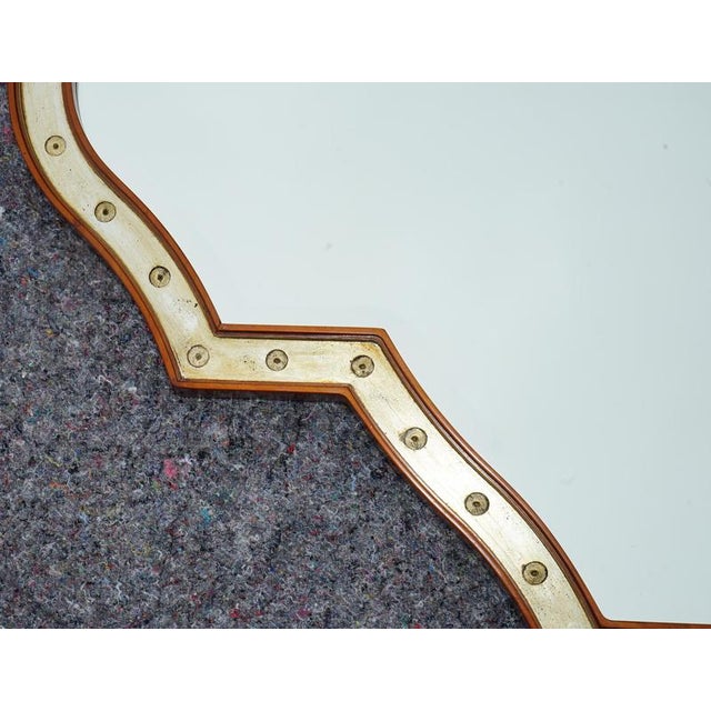Large Cherry Wood Gold Leaf Framed Wall Mirror by Grange Paris, France For Sale - Image 4 of 13