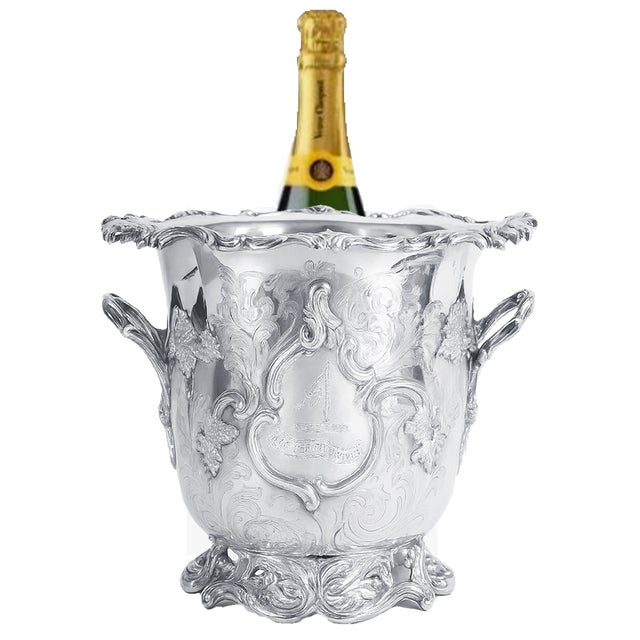 Add elegance to any dinner party or intimate tête-à-tête wine evening with this exceptionally ornate 1830s silverplate...