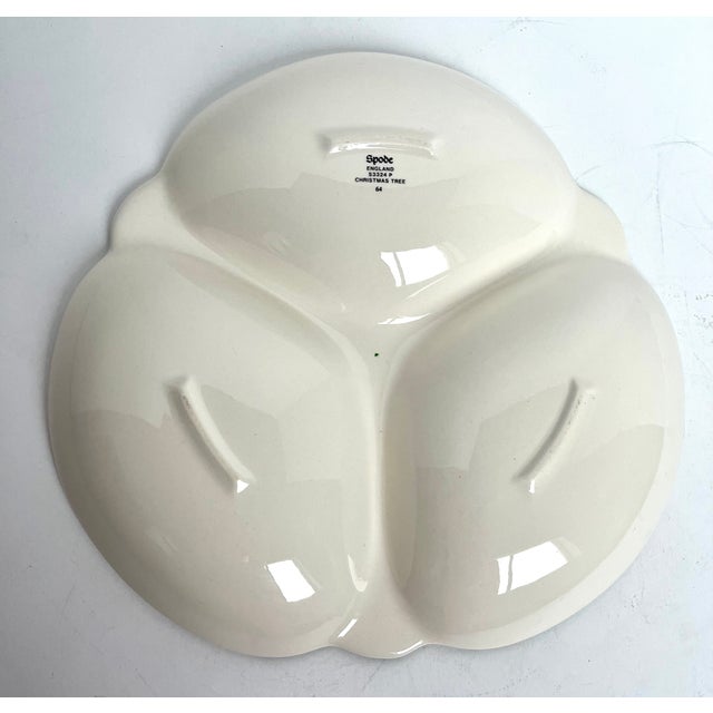 1990s Spode Christmas Tree Triple Divided Candy/Condiment Dish For Sale In Dallas - Image 6 of 7