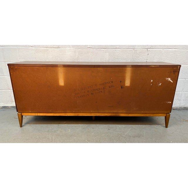 Vintage Mid-Century Walnut Credenza by Bassett For Sale - Image 17 of 17