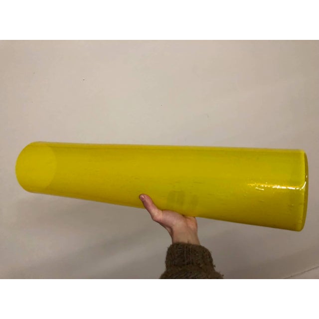 James Mongrain Yellow Glass Tall Cylinder Vase For Sale In Seattle - Image 6 of 12