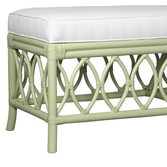 Lillian Bench - Celery Green For Sale In West Palm - Image 6 of 8