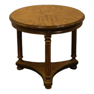 Stanley Furniture Italian Neoclassical Tuscan Style 24" Round Accent End Table
