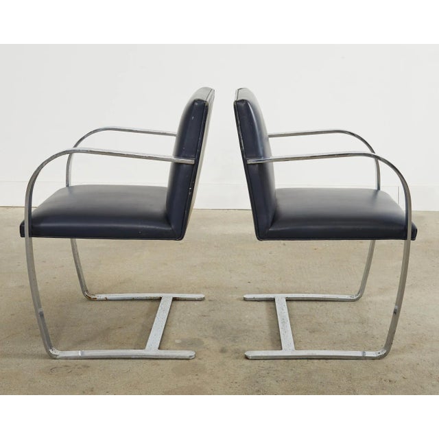 Mid 20th Century Pair of Mies Van Der Rohe for Knoll Flat Bar Brno Chairs For Sale - Image 10 of 17