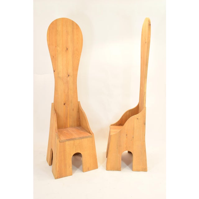 Mobili Della Valle Series Model SC190 Chairs by Mario Ceroli for Poltronova, Italy, 1972, Set of 2, in Very Good...