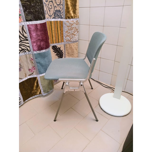 1989 DSC106 Rainbow chair, Anonima Castelli in light blue fabric. This piece has an attribution mark, I am sure that it is...