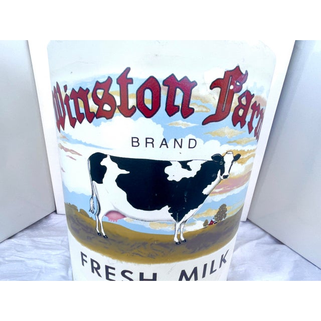 American Vintage American Hand Painted Cow Milk Jug For Sale - Image 3 of 12