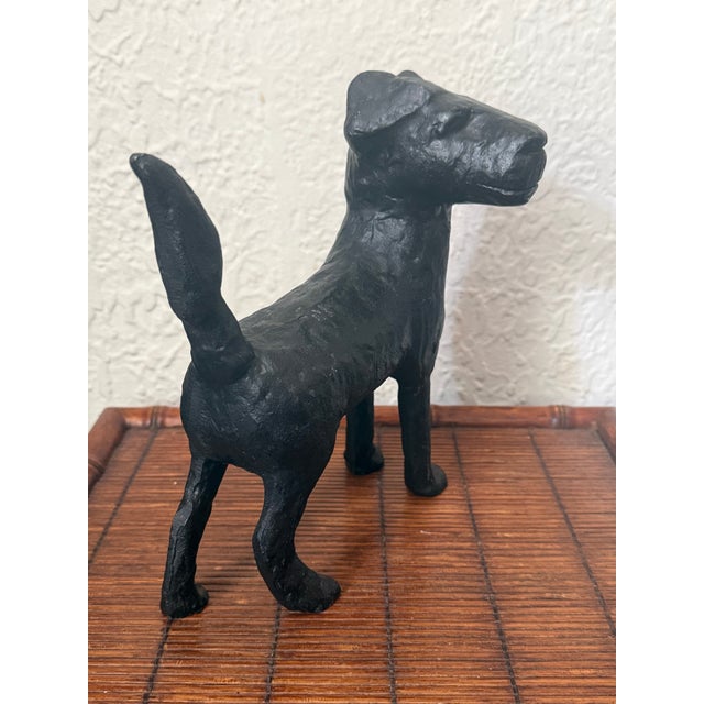 Black Midcentury Cast Iron Terrier Dog Doorstop For Sale - Image 8 of 9